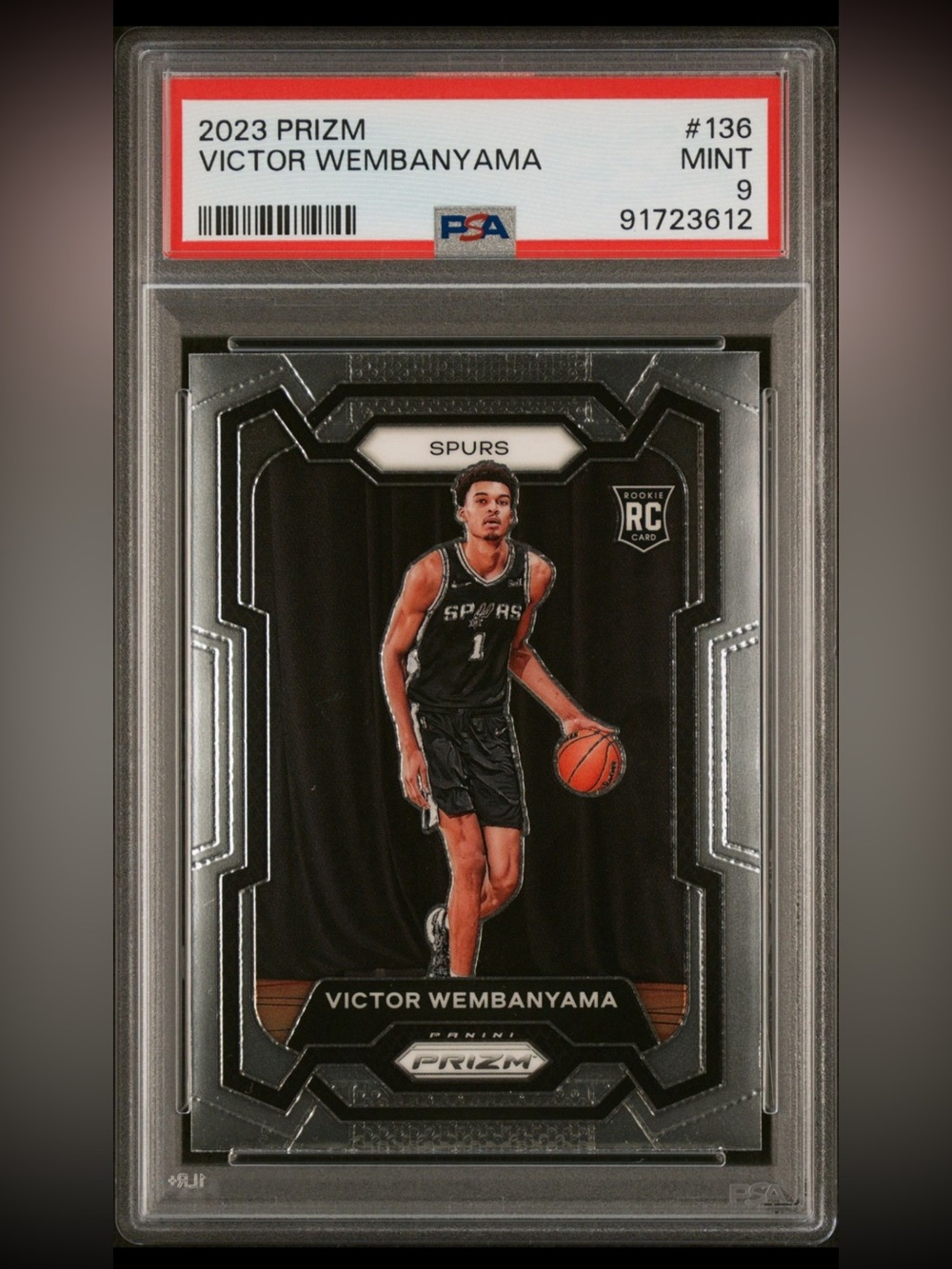 VICTOR WEMBANYAMA  2023-24 Panini Prizm Rookie Base #136  PSA 9  Mint